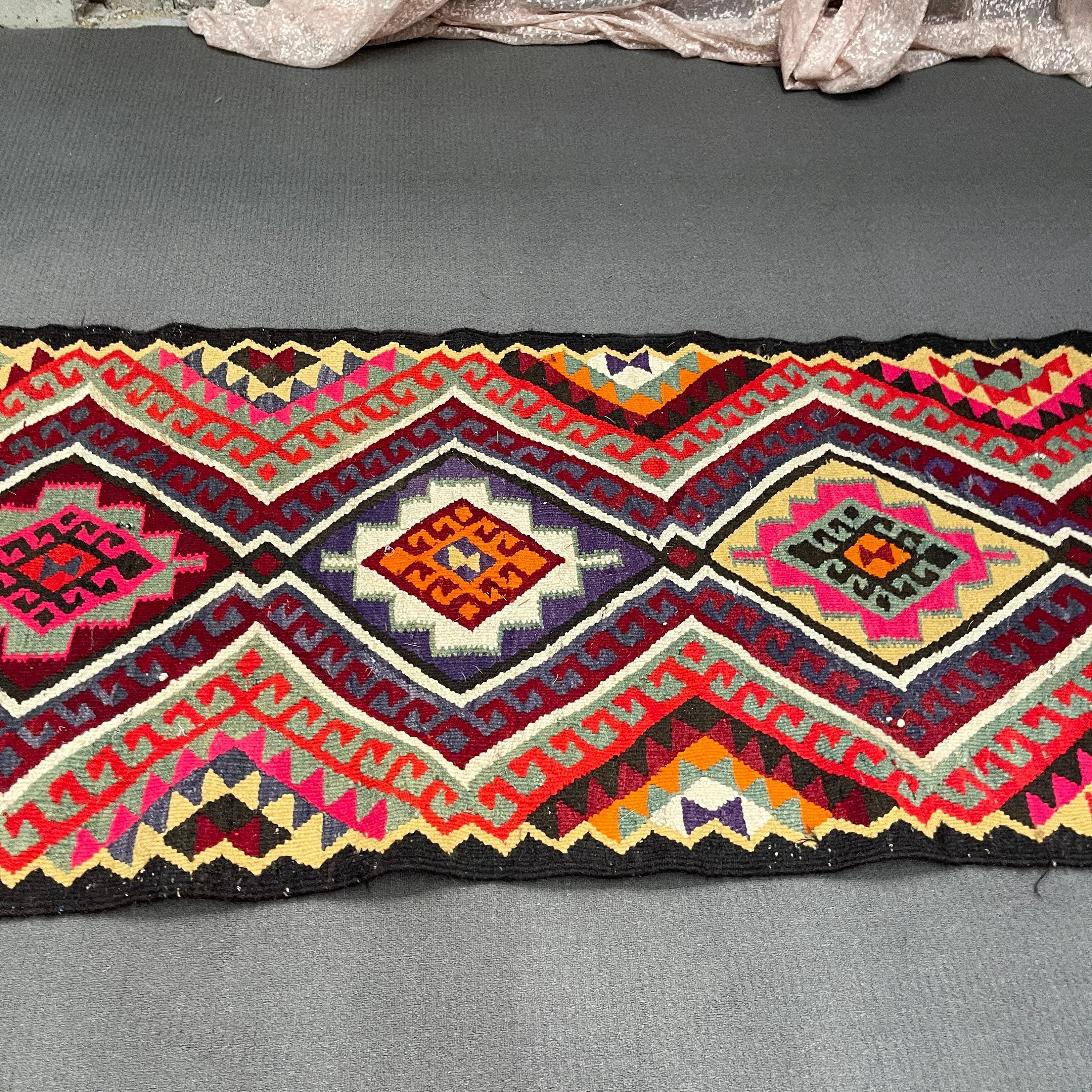 ヴィンテージ トルコ ランナー キリム ラグ 3 x 13 フィート