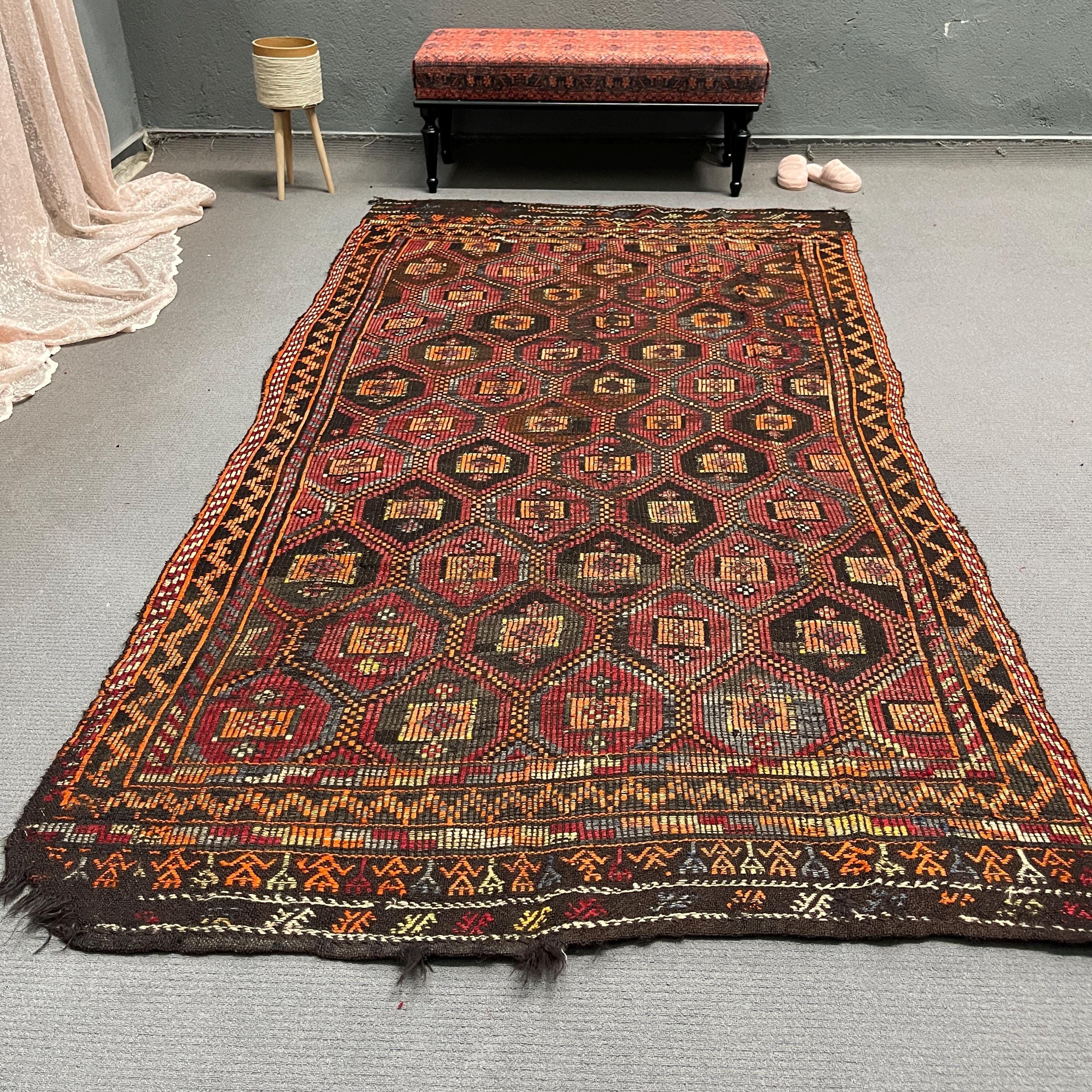 洋書 KILIMS MASTERPIECES FROM TURKEY 6' x 10' Vintage Turkish Kilim Rug - Akira | Kuden Rugs