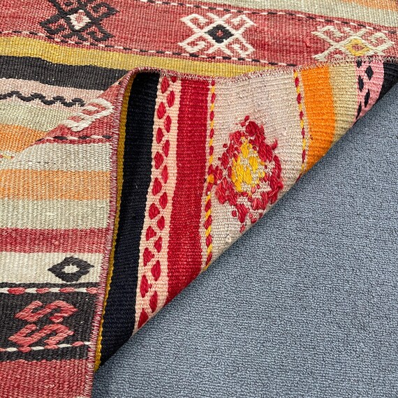 Vintage Kilim, Patterned Kilim, Turkish Kilim, Anatolian