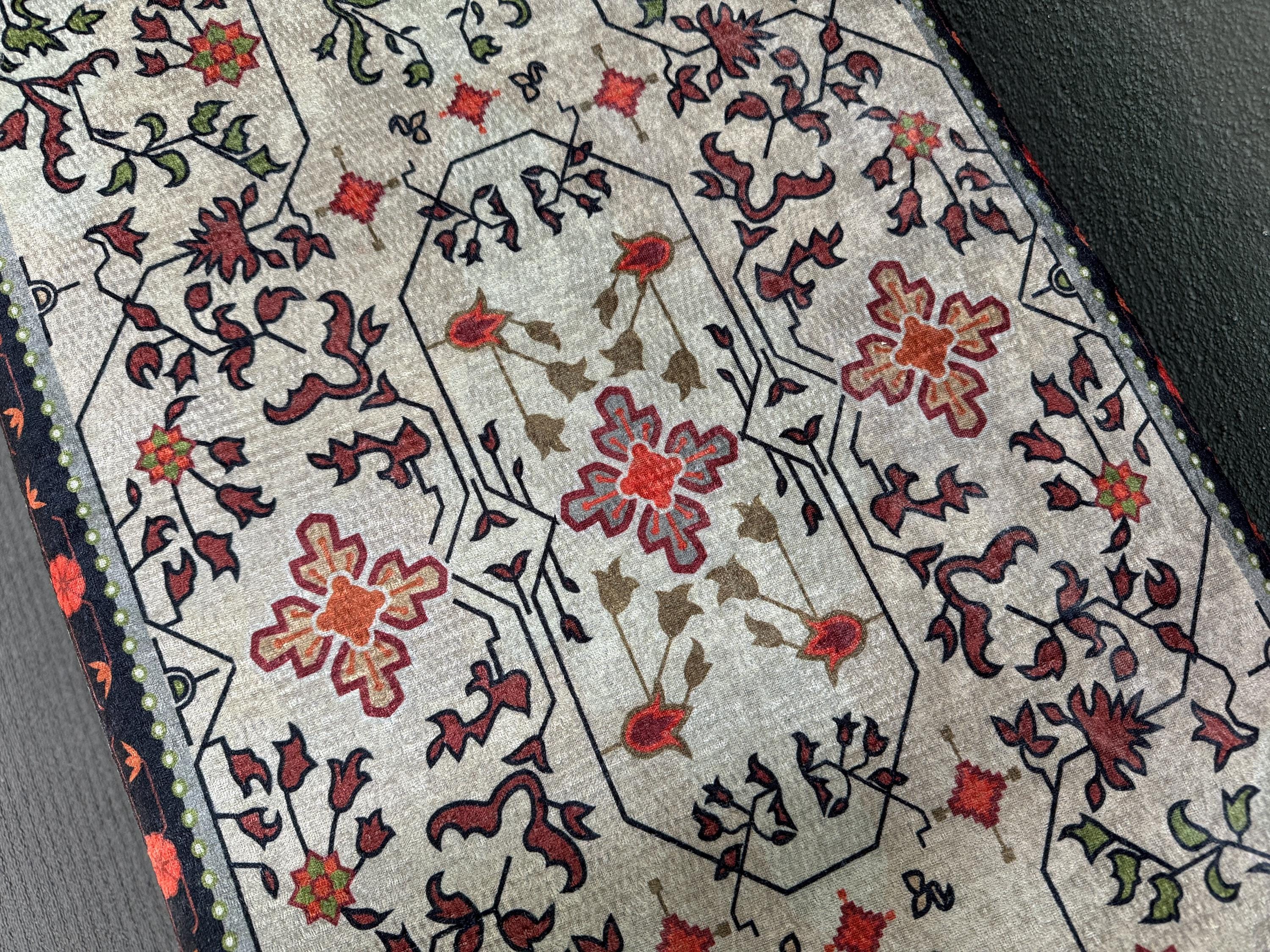 Floral Pattern Bench, Bench With Cushion, Ottoman Bench, Bench for ...