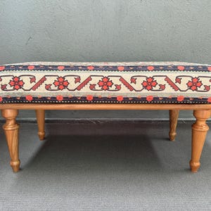 Floral Pattern Bench, Bench With Cushion, Ottoman Bench, Bench for ...