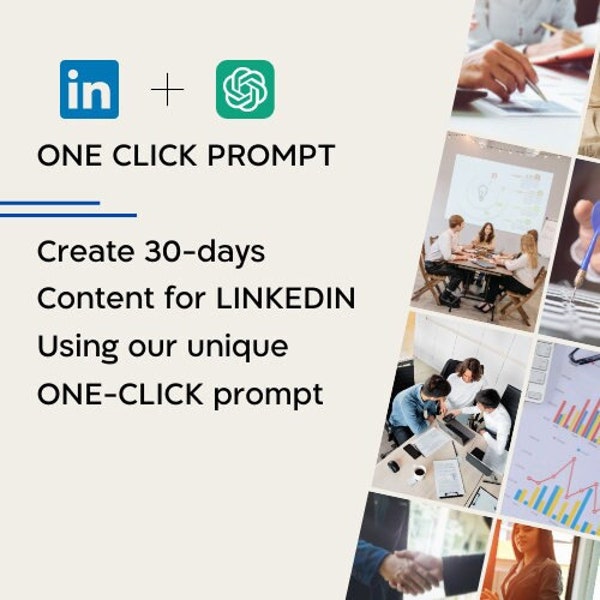 One click LinkedIn 30-days content creator prompt using chatGPT |  AI, GPT4, GPT Browser, content calendar, content scheduler