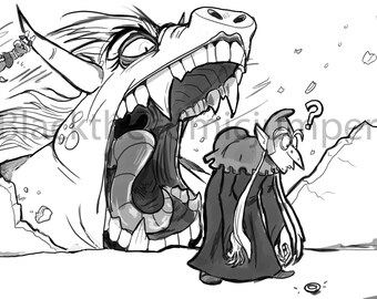 Digital B&W Custom simplified clean sketch commission