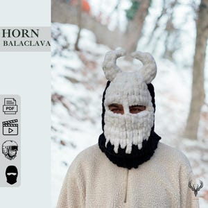 Balaclava , Horn detail Dıgıtal balaclava - Ski helmet balaclava mask, helmet mask, Snowboarding, Novelty Winter Gift for Adventure Seekers