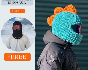 Funda para casco de motocicleta de dinosaurio hecha a mano