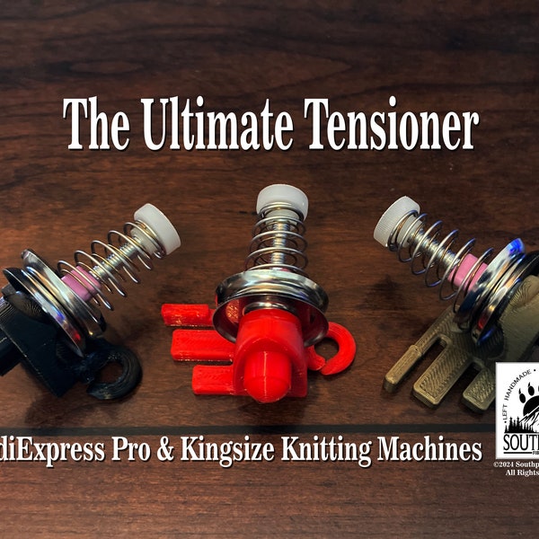 The Ultimate Hands Free addiExpress Professional & addi Express Kingsize Knitting Machine Mechanical Yarn Tensioner.