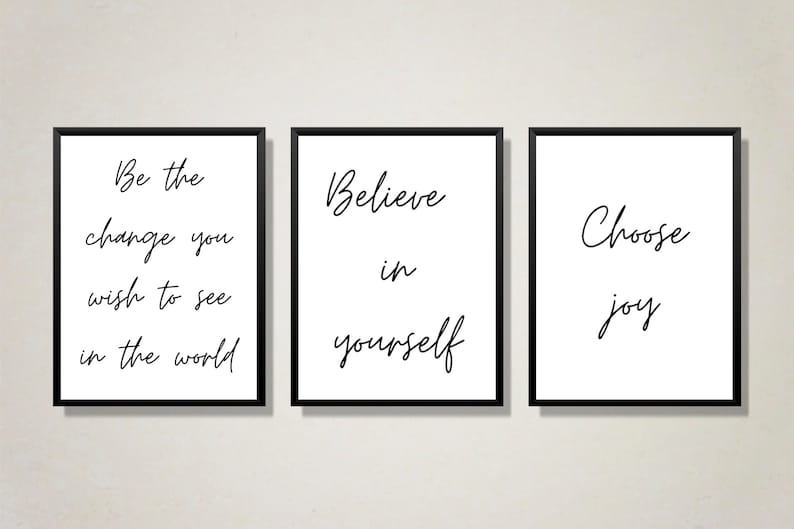 Inspirational Wall Art Office Decor Quotes About Life Gallery Wall Set