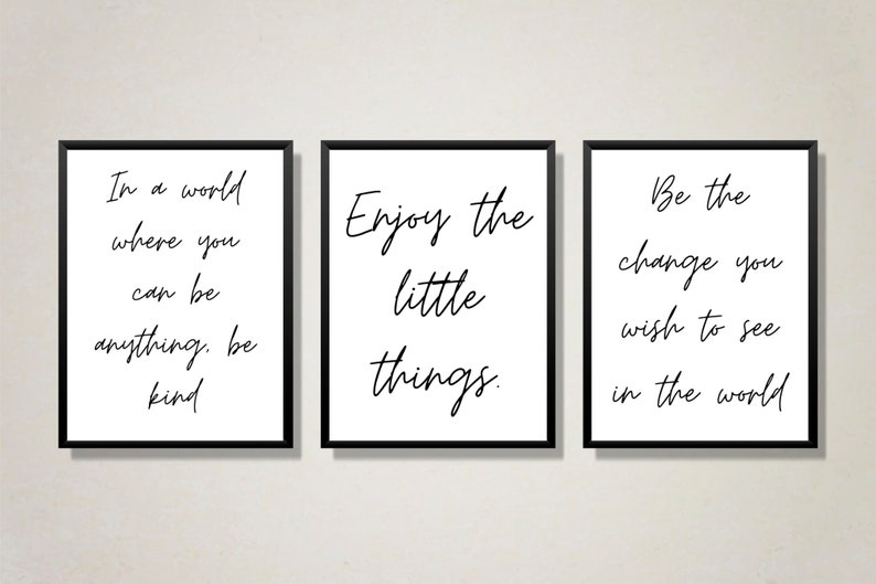 Inspirational Wall Art Office Decor Quotes About Life Gallery Wall Set of 15 Prints Art Print