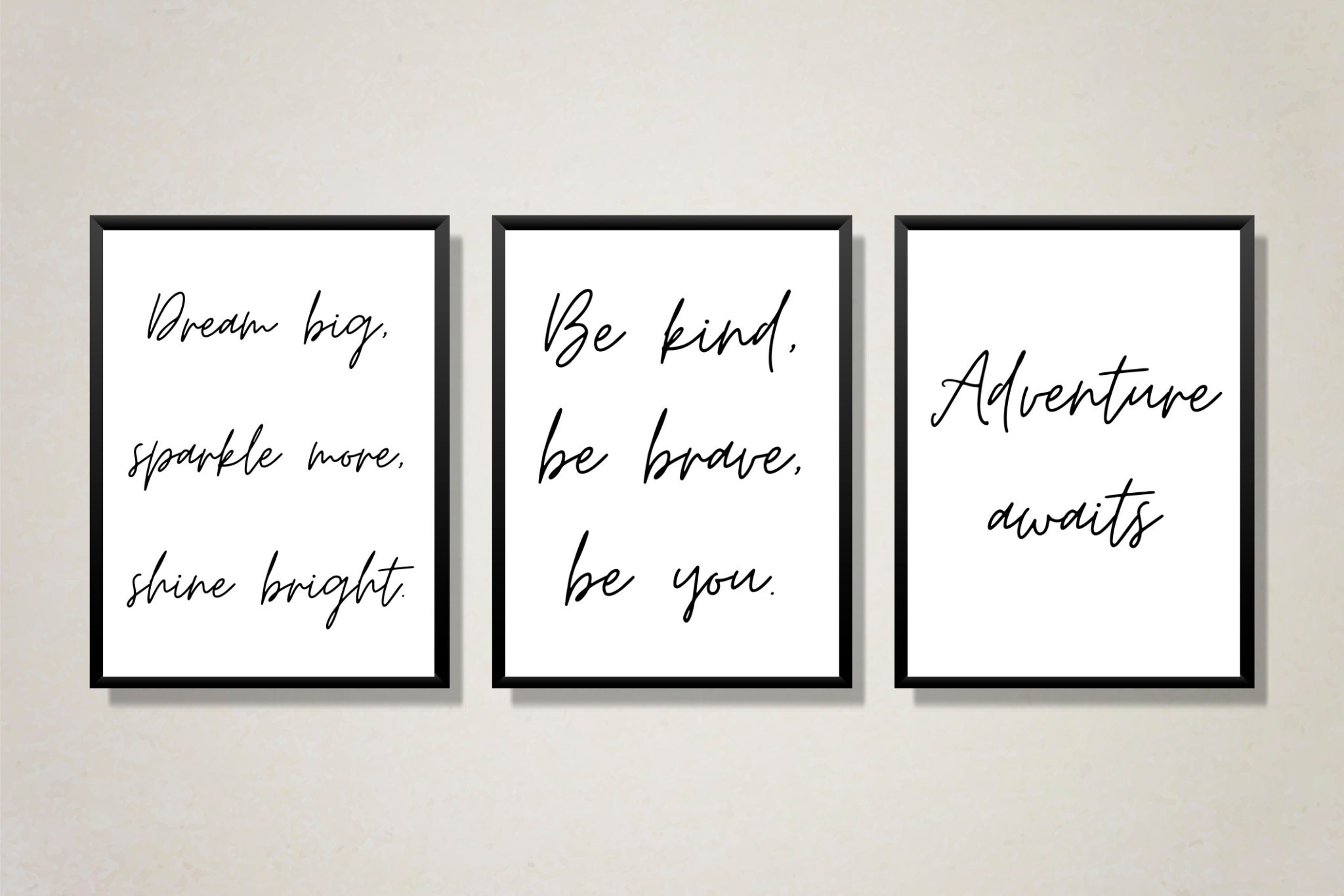 Inspirational Wall Art Office Decor Quotes About Life Gallery Wall Set ...