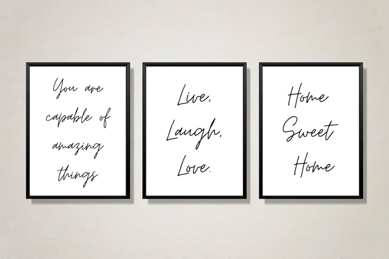 Inspirational Wall Art Office Decor Quotes About Life Gallery Wall Set of 15 Prints Art Print