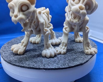 3D Printed Skeleton Dog and Cat: Posable Halloween Desk Toys