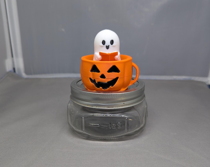 Featured listing image: Cozy Reader Tea Cup Ghost Fidget Toy