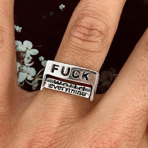Engraved Ring - Fuck / Love Spinning Choice - Elegant - Brass Ring - Special Roulette Inscription