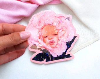 Alice in Wonderland Flower Sticker | Weird Art | cute | Creepy Cute | Raincoat | Vinyl | Deco | Cute