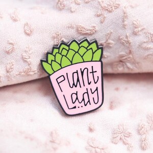 Broche - Plantenvrouw speld - Emaille speld - Vreemd, eng, schattig - Vrouw - Feministe - Bloempotvrouw Roze Roos