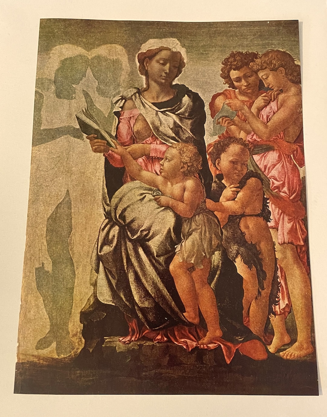 Vintage Religious Art Print of the Famous Painting the Madonna, Child