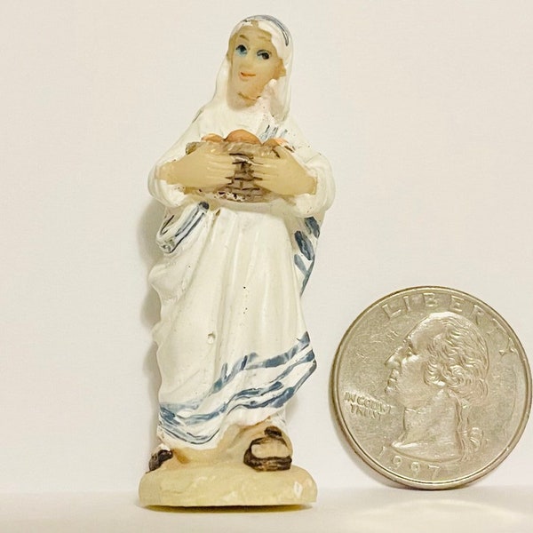 Miniature Martha Bible Figure Vintage 1990's Mini Resin Statue