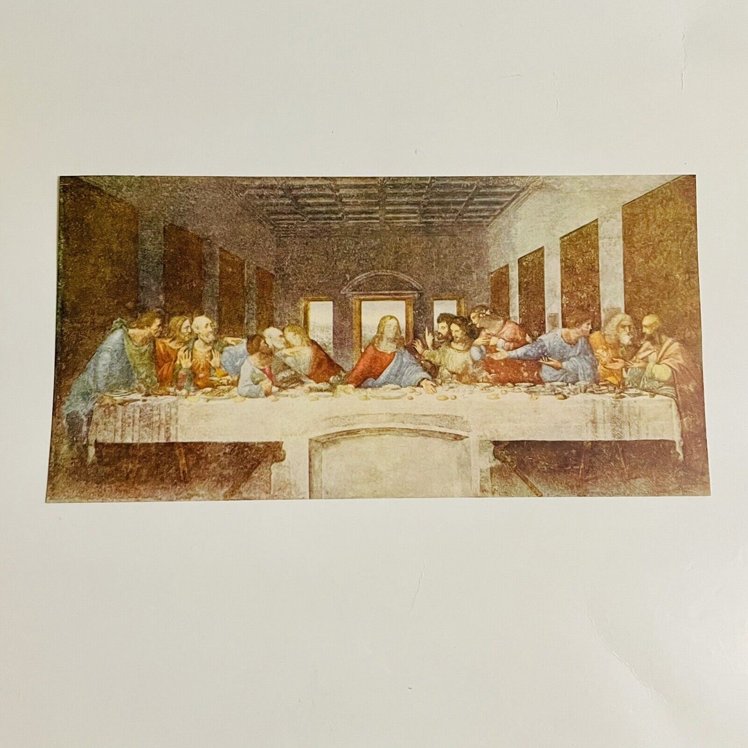 Vintage Religious Art Print of the Famous Painting the Last Supper by