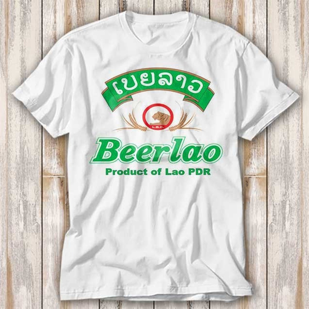 thumbnail interactive-video image 1 of Beerlao T-Shirt – 322 Beer Laos Asia Retro Vintage Cool Gift Tee – White 1 of 2