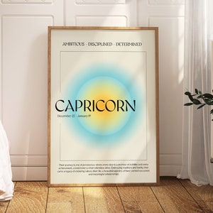 Capricorn Gradient Aura Poster | Aesthetic Posters | Affirmation Wall Art | Aura Wall Art Print | Gradient Wall Art | Zodiac Gifts