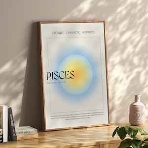Pisces Gradient Aura Print | Pisces Astrology Art Print | Aesthetic Poster | Zodiac Aura Poster | Y2K Poster | Daily Affirmations