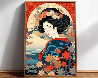 Japanisches Geisha Poster: Kimono Tradition (Digitaler Download)