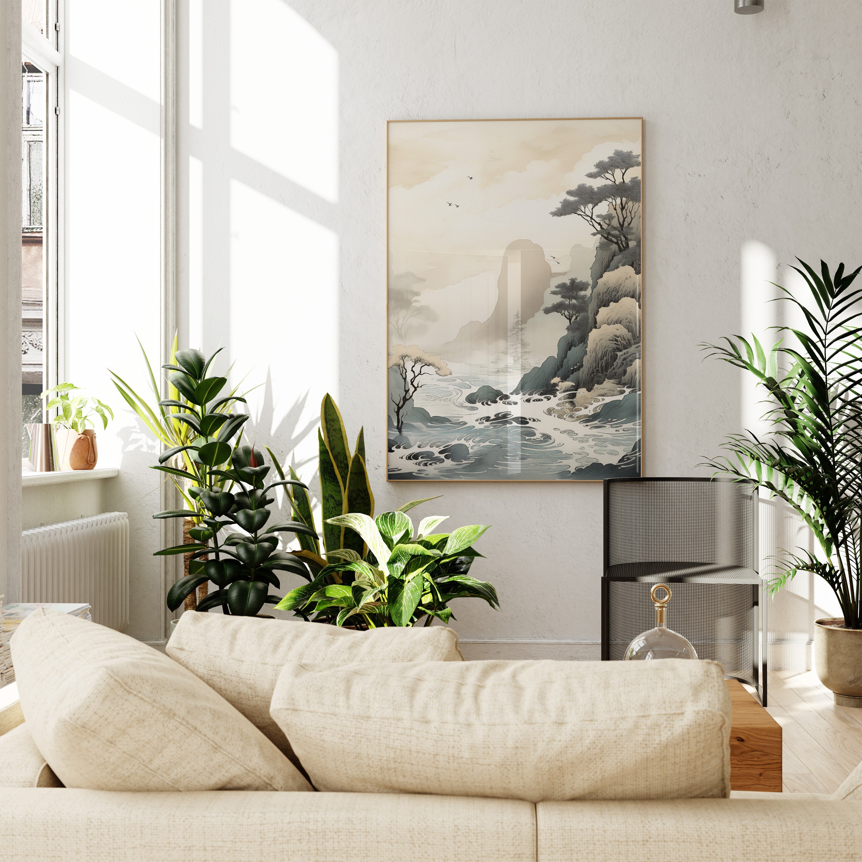 Coastal Wall Art Modern Coastal Wall Art Japanese Rural - Etsy
