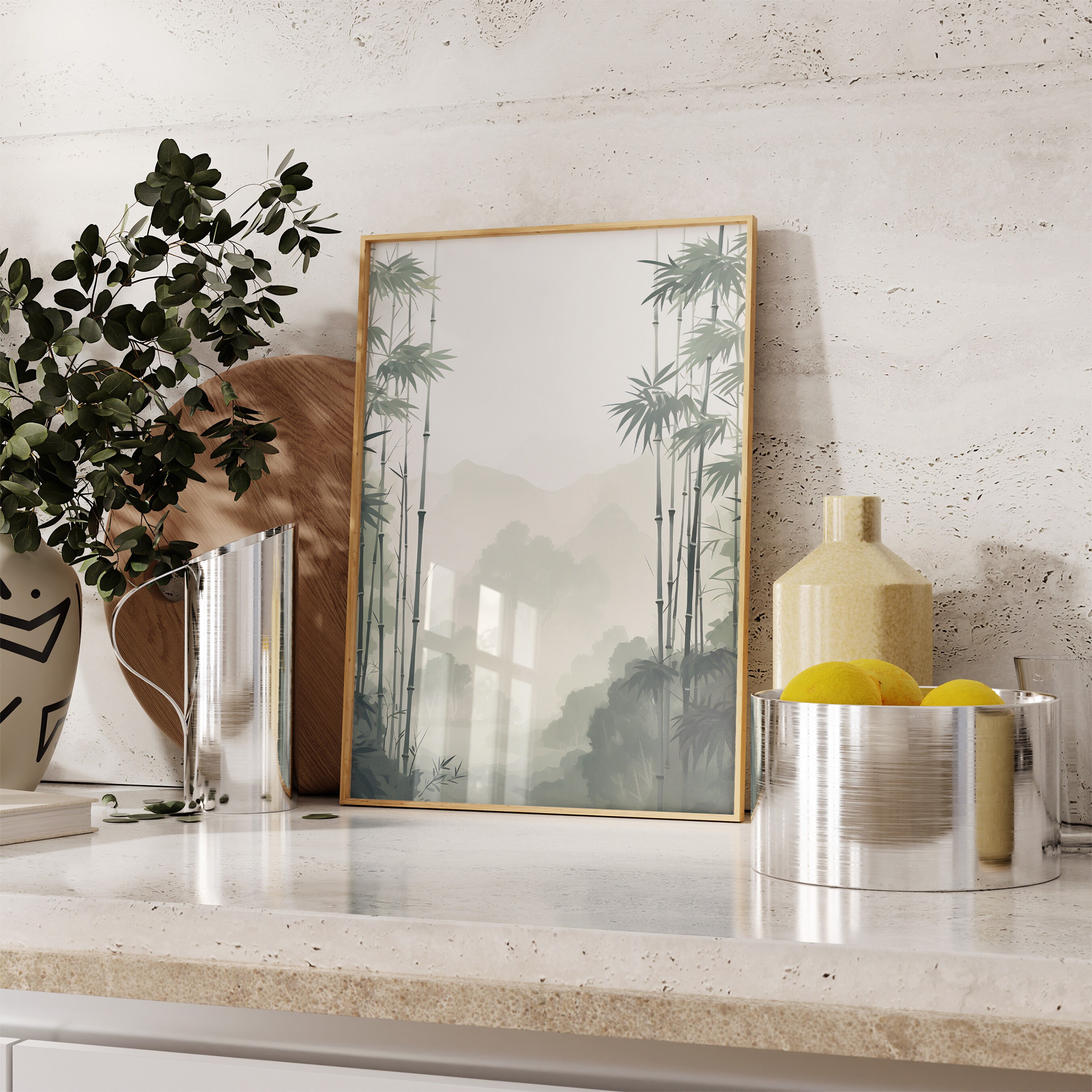 Bamboo Wall Art Japanese Art Print Japandi Wall Art Zen Garden Nature ...