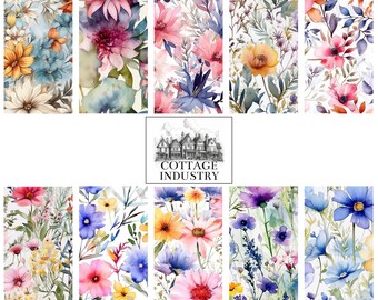 Pacchetto floreale 002 Digital Art Print Piastrella scalabile 300 dpi Sfondi stampabili Banner Schermi telefonici Sito Web Wallpaper Cute New Aesthetic