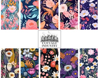 Pacchetto floreale 005 Digital Art Print Piastrella scalabile 300 dpi Sfondi stampabili Banner Schermi telefonici Sito Web Wallpaper Cute New Aesthetic