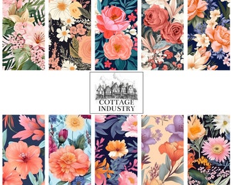 Pacchetto floreale 007 Digital Art Print Piastrella scalabile 300 dpi Sfondi stampabili Banner Schermi telefonici Sito Web Wallpaper Cute New Aesthetic