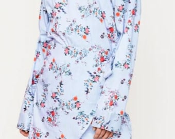 Floral Striped Off-shoulder Dress