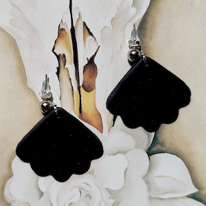 Black Petal Polymer Clay Earring