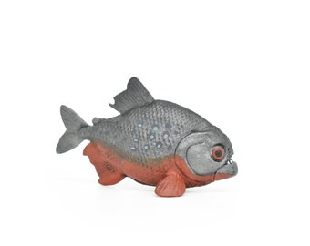 Fish, Piranha, Piraña, Museum Quality, Rubber Fish, Educational Toy, Realistic, Hand Painted, Figure, Lifelike  Gift,   2 1/2"   CWG265 B242