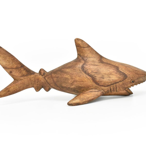 Shark, Wooden Bull Shark, Hand Carved, Educational, Figure, Lifelike, Model, Replica, Gift       7"      CWG276 B413