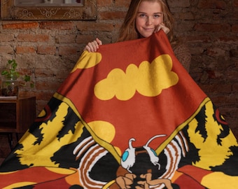 Mothra Cozy Blanket, Colorful Movie Fan Throw