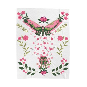 Mothra Blanket: Floral Design Velveteen Soft Blanket image 10