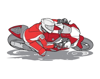 Motorcycle racer rally biker - illustration, extreme sport, speed, graphic design, line drawing art, vector ai svg eps dxf jpg png download