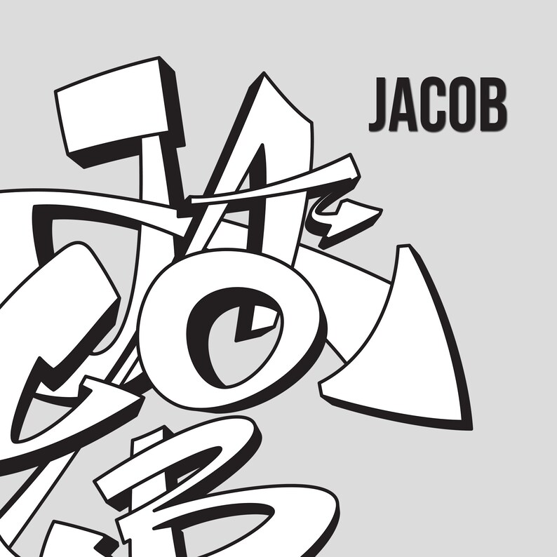JACOB GRAFFITI Name Tag, Arrow Symbol, Street Art, City Life
