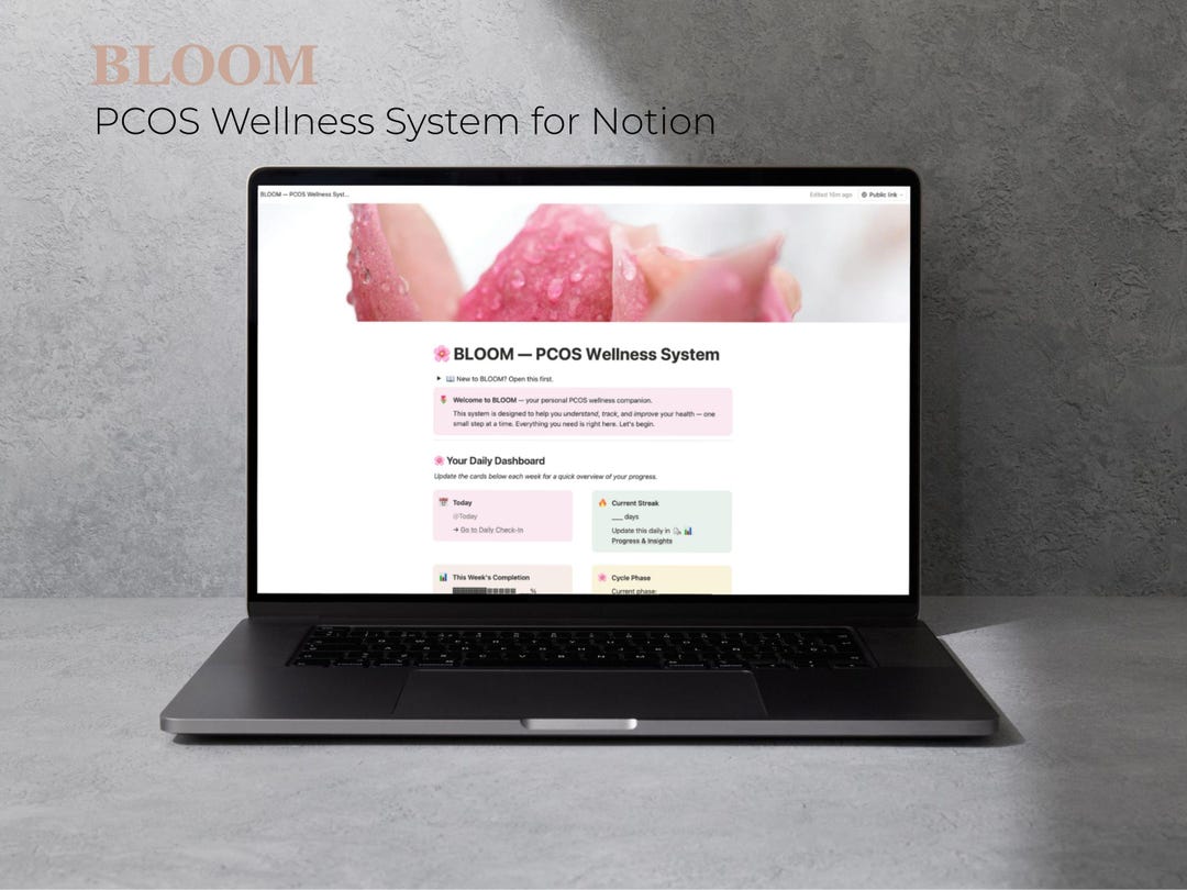 PCOS Wellness Notion Template | Habit Tracker, Hormone Balance (digital ...
