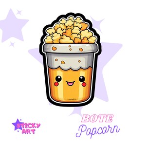 Aufkleber png, Cooler Popcorn-Flaschenaufkleber, Scrapbook-Aufkleber, individueller Aufkleber, Aufkleber für Scrapbook