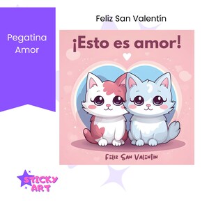 Pegatina 'Esto es Amor' para San Valentín. Regalo para San Valentín, regalo para tu pareja. Pegatina para recordar lo que os amáis.