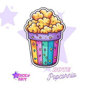 Aufkleber png, Aufkleber Popcorn das Popcornglas, Scrapbook-Aufkleber, individueller Aufkleber, Scrapbook-Aufkleber