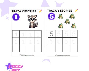 Counting and writing preschool activity, printable activity for preschool or kindergarten teachers or educational parents.