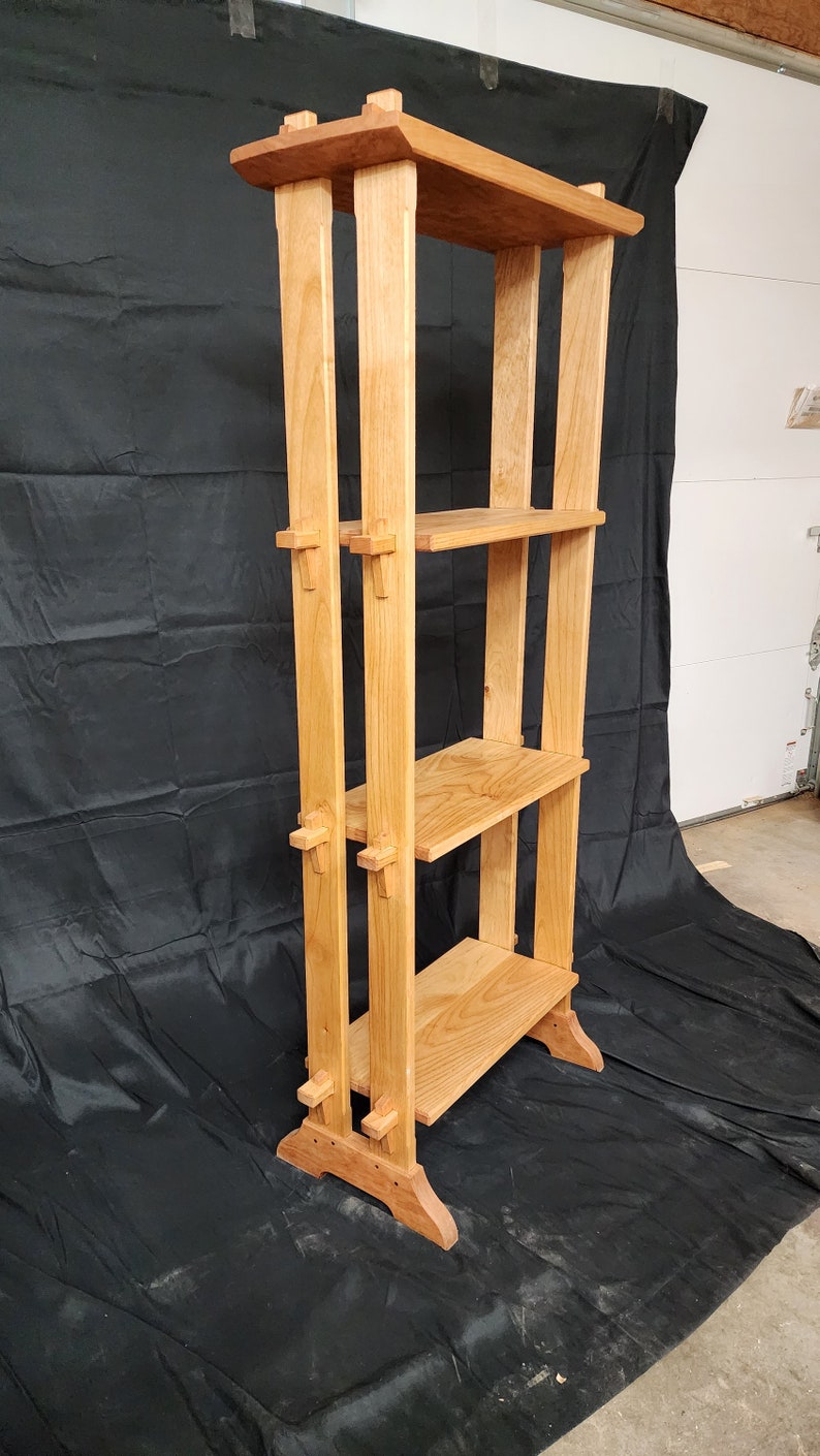 Japanese Style Bookshelf Solid Wood Craftsman Made Etsy