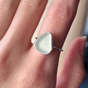 Sea Glass Ring, Size 6, .925 Sterling Silver Ring