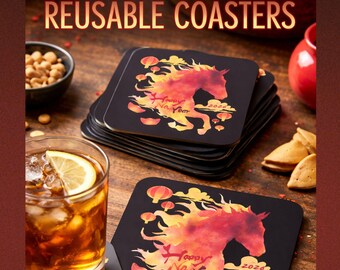 Chinese New Year 2026 Coasters Bulk Order, Tet, Year Of The Horse Chinese Decor, Zodiac Fire Horse, Chinese New Yr Party Favor