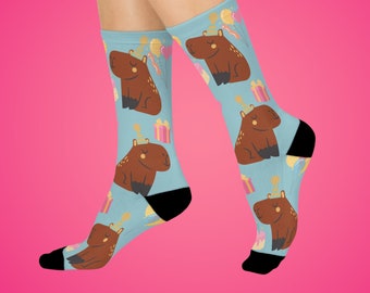 CAPYBARA BIRTHDAY SOCKS, Birthday Capybara Gifts,Fun Capy Socks, Rodent Lover Socks, Capy Animal Lovers Birthday Gifts, Socks For Pet Lovers