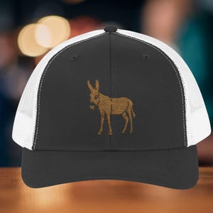 Embroidered Donkey Trucker Hat: Poker Player Gift, Casino Style