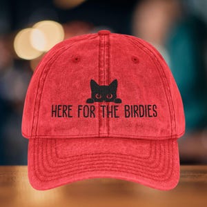 Embroidered Cat Golf Hat: Vintage Cotton Twill Ball Cap